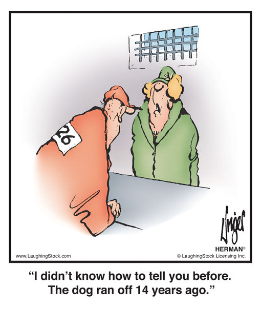 I didn’t know how to tell you before. The dog ran off 14 years ago.