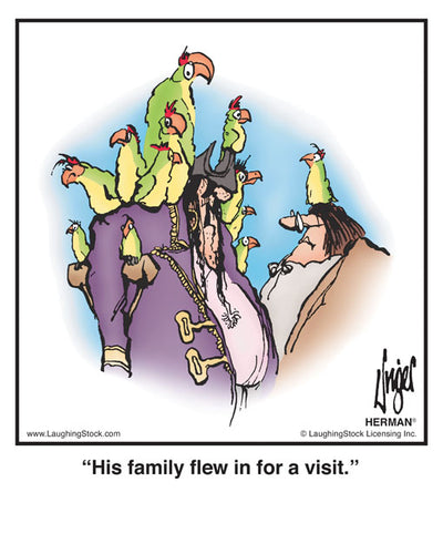 His family flew in for a visit.