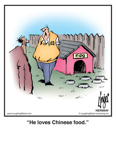 He loves Chinese food.