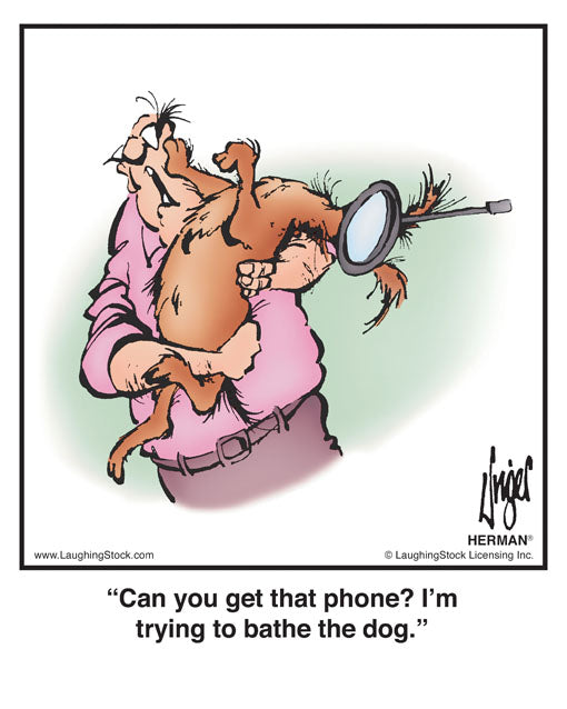 Can you get that phone? I’m trying to bathe the dog.