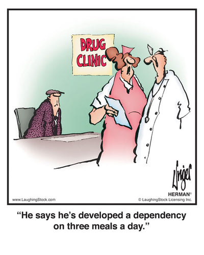 He says he’s developed a dependency on three meals a day.