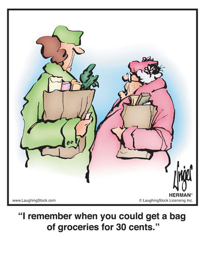 I remember when you could get a bag of groceries for 30 cents.