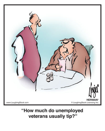 How much do unemployed veterans usually tip?