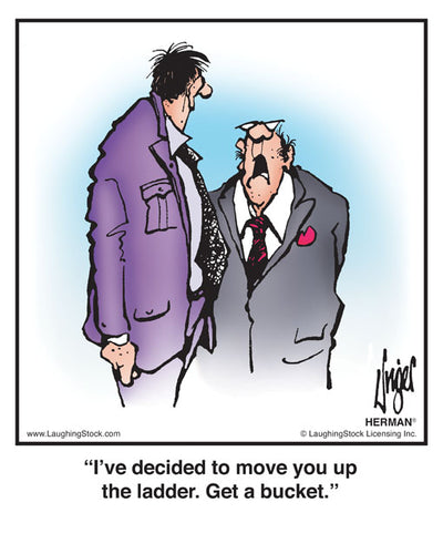 I’ve decided to move you up the ladder. Get a bucket.