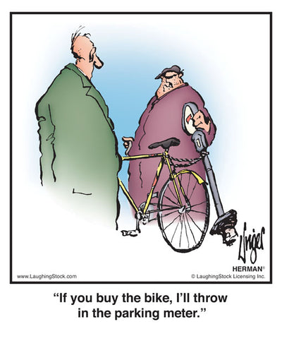 If you buy the bike, I’ll throw in the parking meter.