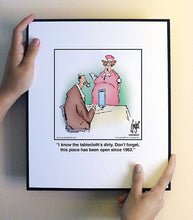 Load image into Gallery viewer, I know the tablecloth’s dirty. Don’t forget, this place has been open since 1963.