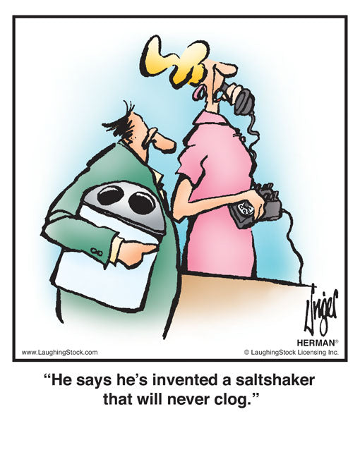 He says he’s invented a saltshaker that will never clog.