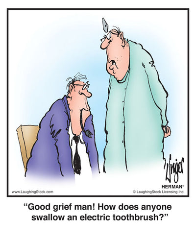 Good grief man! How does anyone swallow an electric toothbrush?