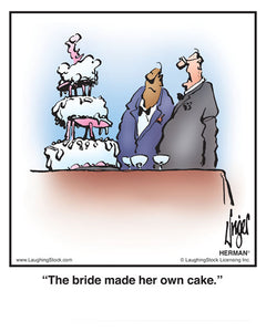 The bride made her own cake.