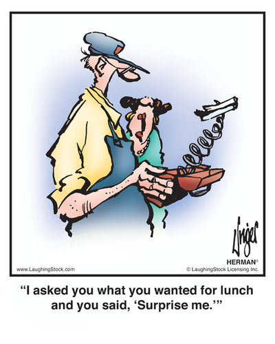 I asked you what you wanted for lunch and you said, ‘Surprise me.’