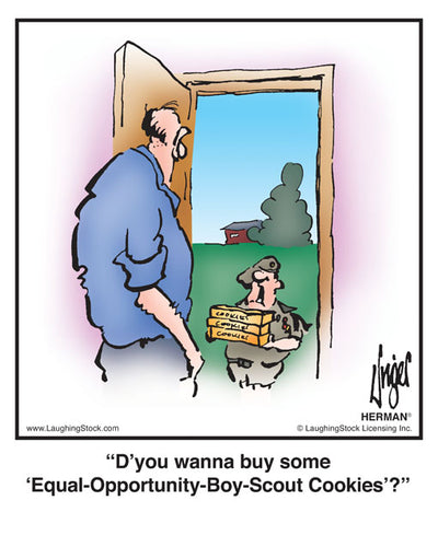 D’you wanna buy some ‘Equal-Opportunity-Boy-Scout Cookies’?