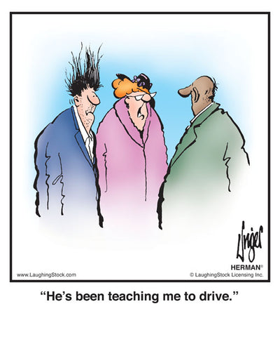 He’s been teaching me to drive.