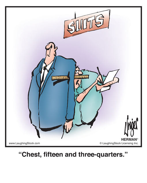 Chest, fifteen and three-quarters.