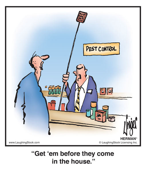 Get ‘em before they come in the house.