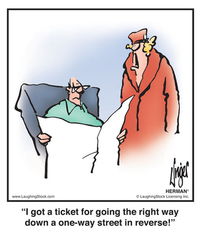 I got a ticket for going the right way down a one-way street in reverse!