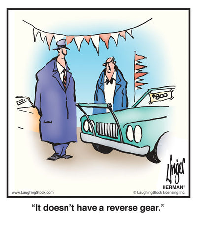 It doesn’t have a reverse gear.