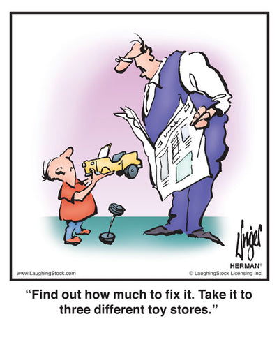 Find out how much to fix it. Take it to three different toy stores.