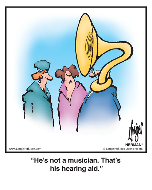 He’s not a musician. That’s his hearing aid.
