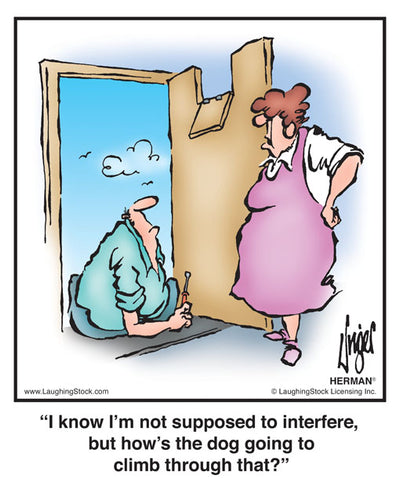 I know I’m not supposed to interfere, but how’s the dog going to climb through that?