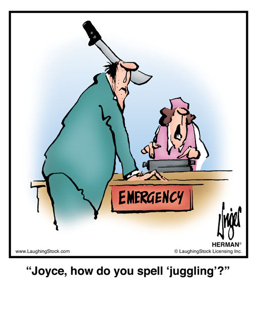 Joyce, how do you spell ‘juggling’? LaughingStock