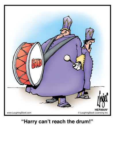Harry can’t reach the drum!
