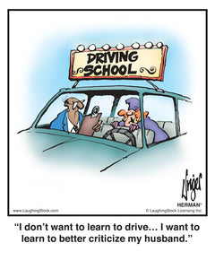 I don’t want to learn to drive… I want to learn to better criticize my husband.