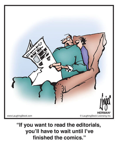 If you want to read the editorials, you’ll have to wait until I’ve finished the comics.