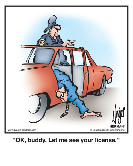 OK, buddy. Let me see your license.