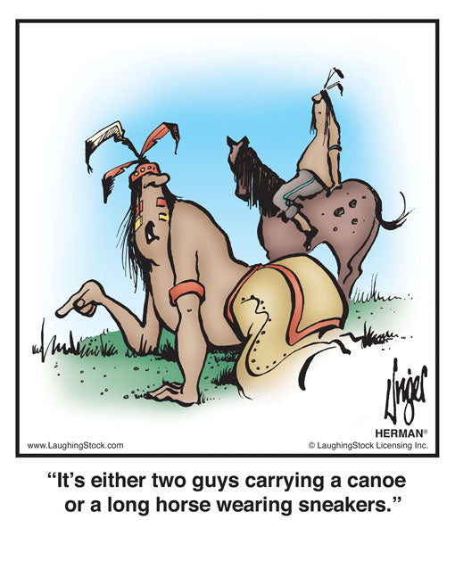 It’s either two guys carrying a canoe or a long horse wearing sneakers.