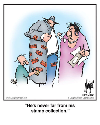 He’s never far from his stamp collection.