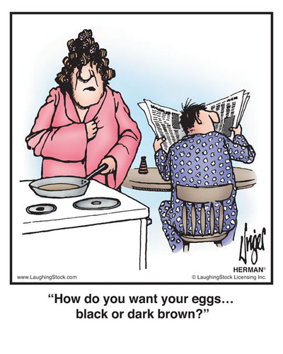 How do you want your eggs… black or dark brown?