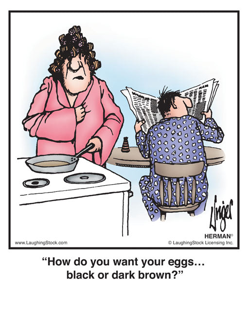 How do you want your eggs… black or dark brown?