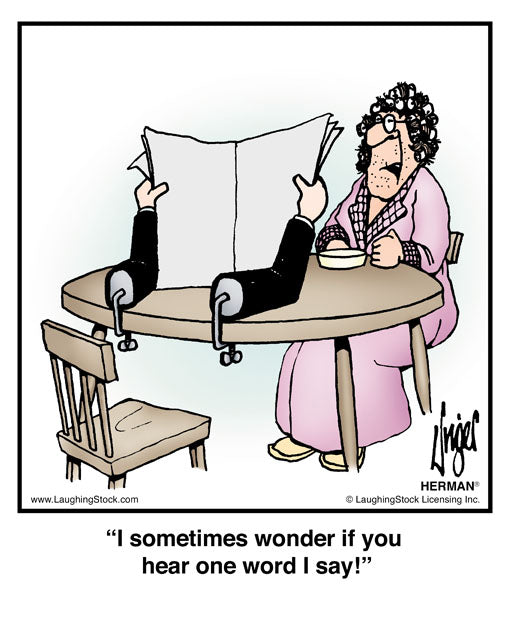 I sometimes wonder if you hear one word I say!