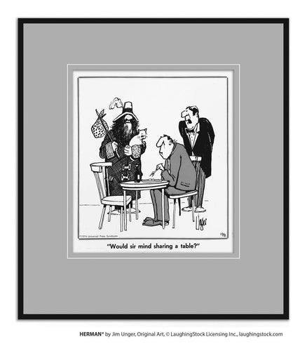 Would sir mind sharing a table?