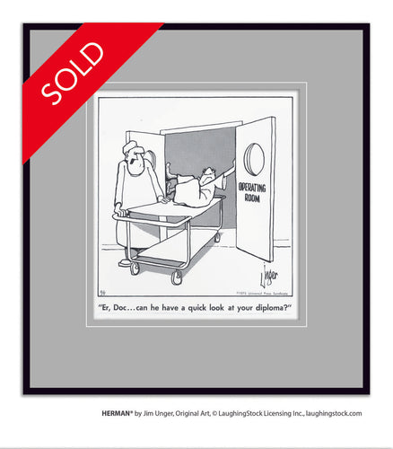 Er, Doc… can he have a quick look at your diploma?