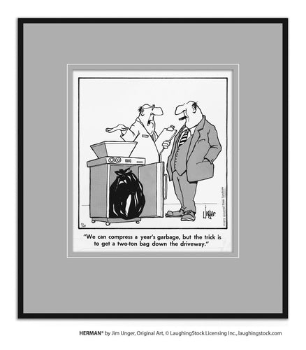 We can compress a year’s garbage, but the trick is to get a two-ton bag down the driveway.