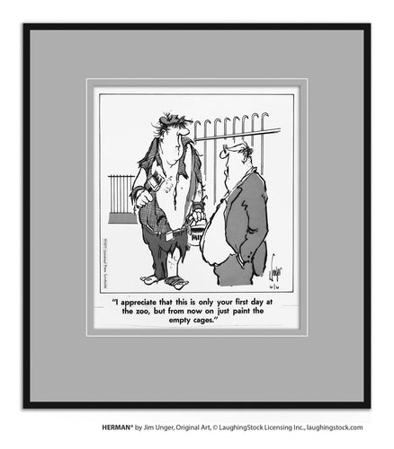 I appreciate that this is only your first day at the zoo, but from now on just paint the empty cages.