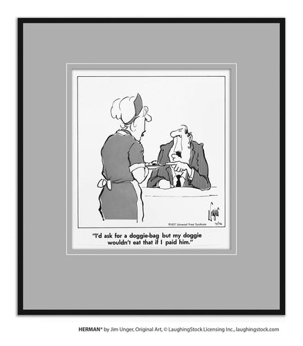 I’d ask for a doggie-bag but my doggie wouldn’t eat that if I paid him.