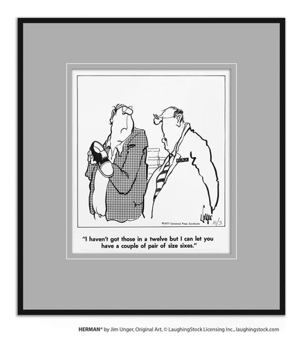 I haven’t got those in a twelve but I can let you have a couple of pair of size sixes.