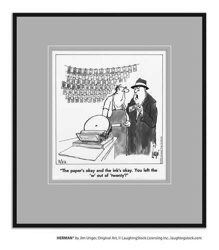 The paper’s okay and the ink’s okay. You left the ‘w’ out of ‘twenty’!