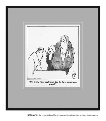 This is my new boyfriend. Can he have something to eat?