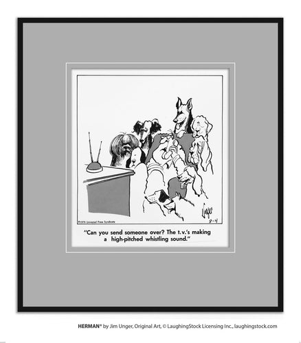 Can you send someone over? The TV’s making a high-pitched whistling sound.