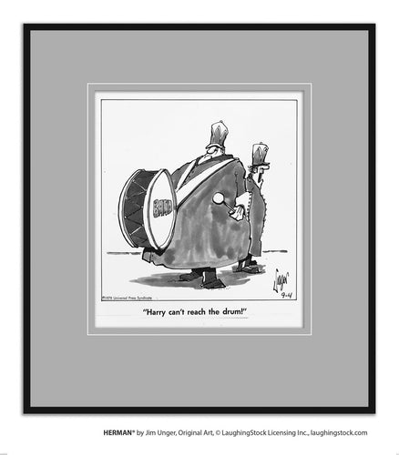 Harry can’t reach the drum!