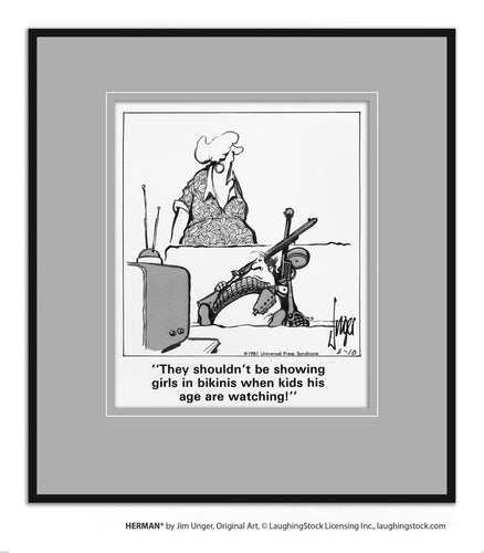 They shouldn’t be showing girls in bikinis when kids his age are watching!