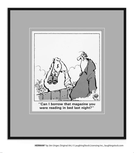 Can I borrow that magazine you were reading in bed last night?