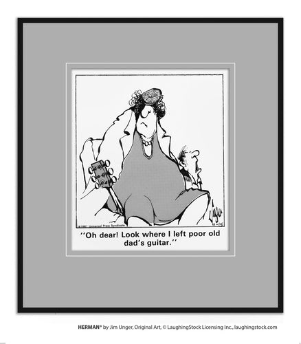 Oh dear! Look where I left poor old dad’s guitar.