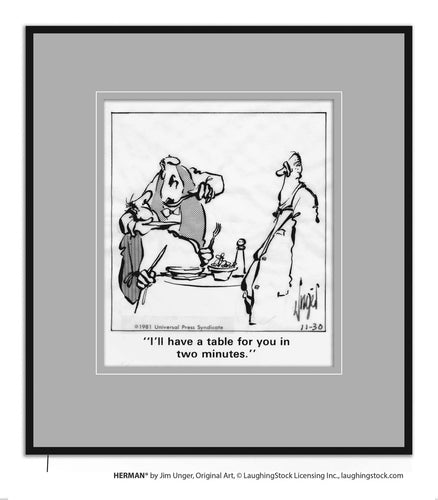 I’ll have a table for you in two minutes.