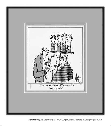 That was close! We won by two votes.