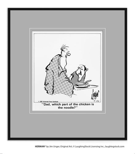 Dad, which part of the chicken is the noodle?