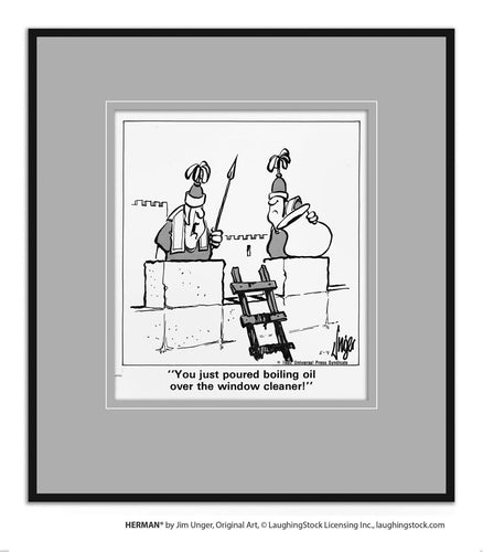 You just poured boiling oil over the window cleaner!